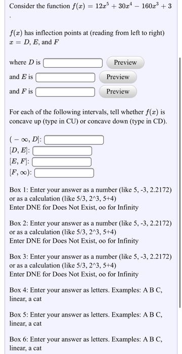 Solved Consider the function f(x) = 12x + 30x* - 160c + 3 | Chegg.com