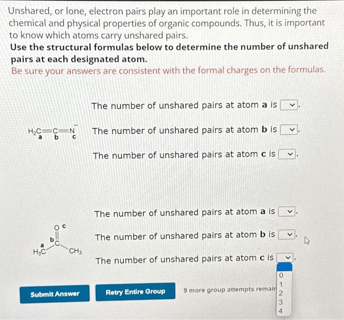 Solved Unshared, or lone, electron pairs play an important | Chegg.com