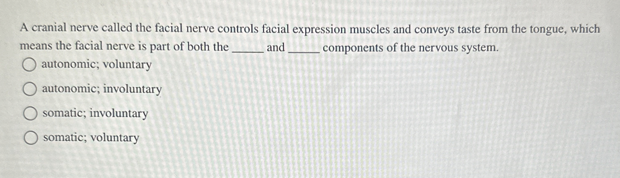 Solved A cranial nerve called the facial nerve controls