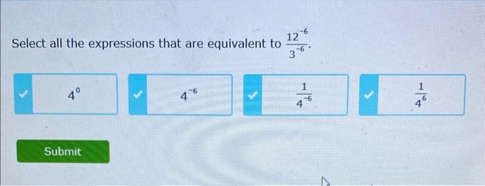 Solved Select all the expressions that are equivalent to | Chegg.com