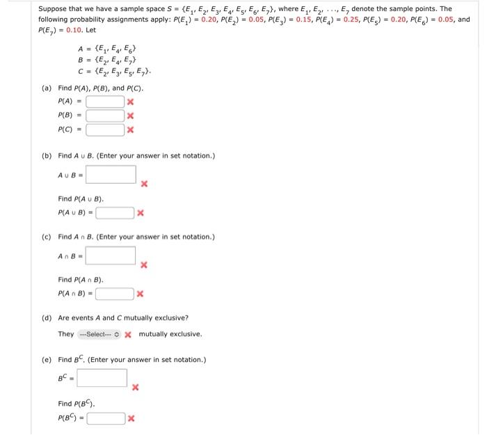 Solved Suppose that we have a sample space | Chegg.com