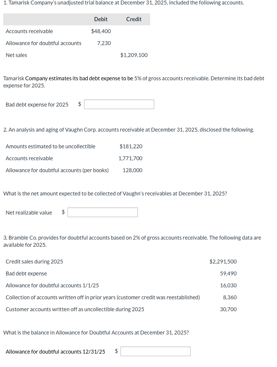 Solved Tamarisk Company's unadjusted trial balance at | Chegg.com