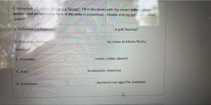 SPANISH i have no idea how to submit a soanish | Chegg.com