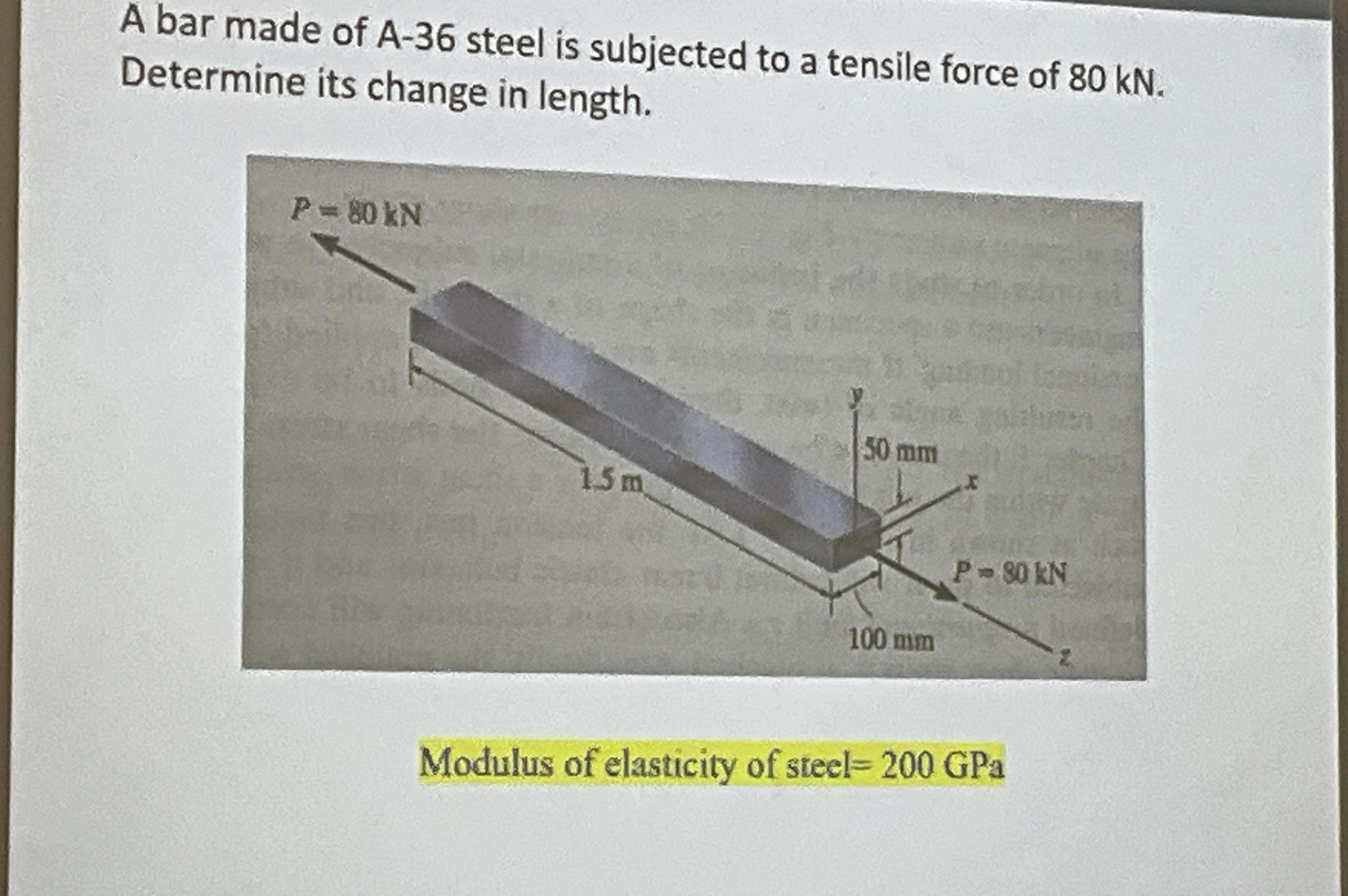 Solved A bar made of A-36 ﻿steel is subjected to a tensile | Chegg.com