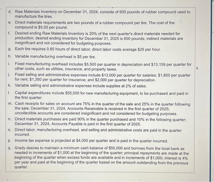 The Grady Tire Company manufactures racing tires for