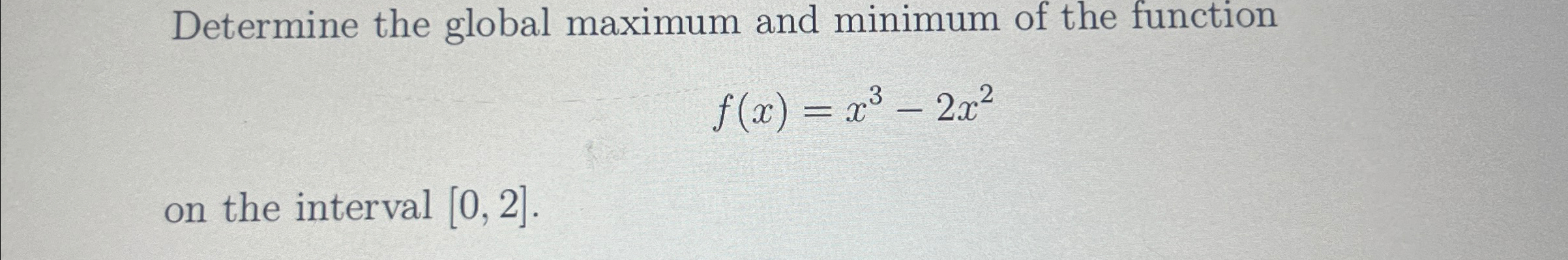 Solved Determine the global maximum and minimum of the | Chegg.com