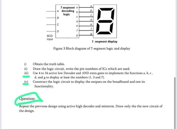 Solved Figure 3 Block Diagram Of 7 -segment Logic And 