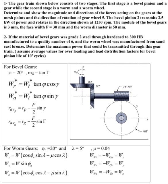 Solved 1- The gear train shown below consists of two stages. | Chegg.com