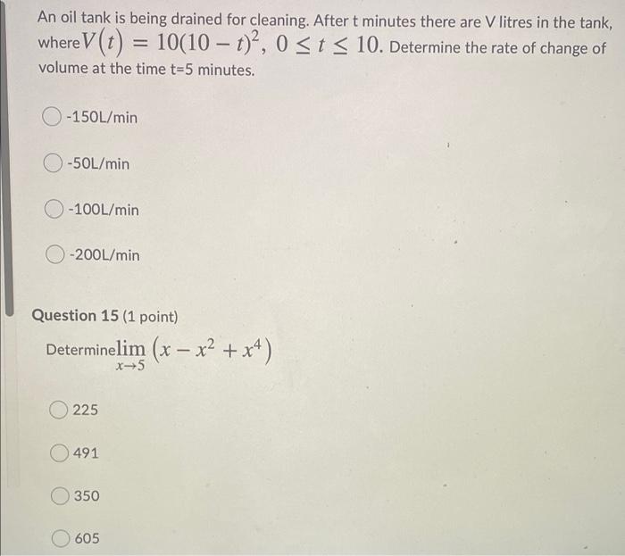Solved An oil tank is being drained for cleaning. After t