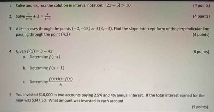 Solved 1. Solve and express the solution in interval | Chegg.com