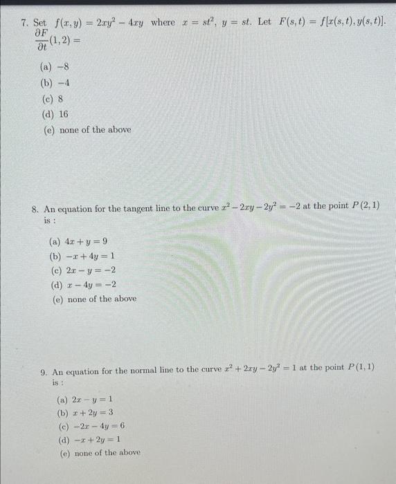 Solved 7 Set F X Y 2xy2−4xy Where X St2 Y St Let