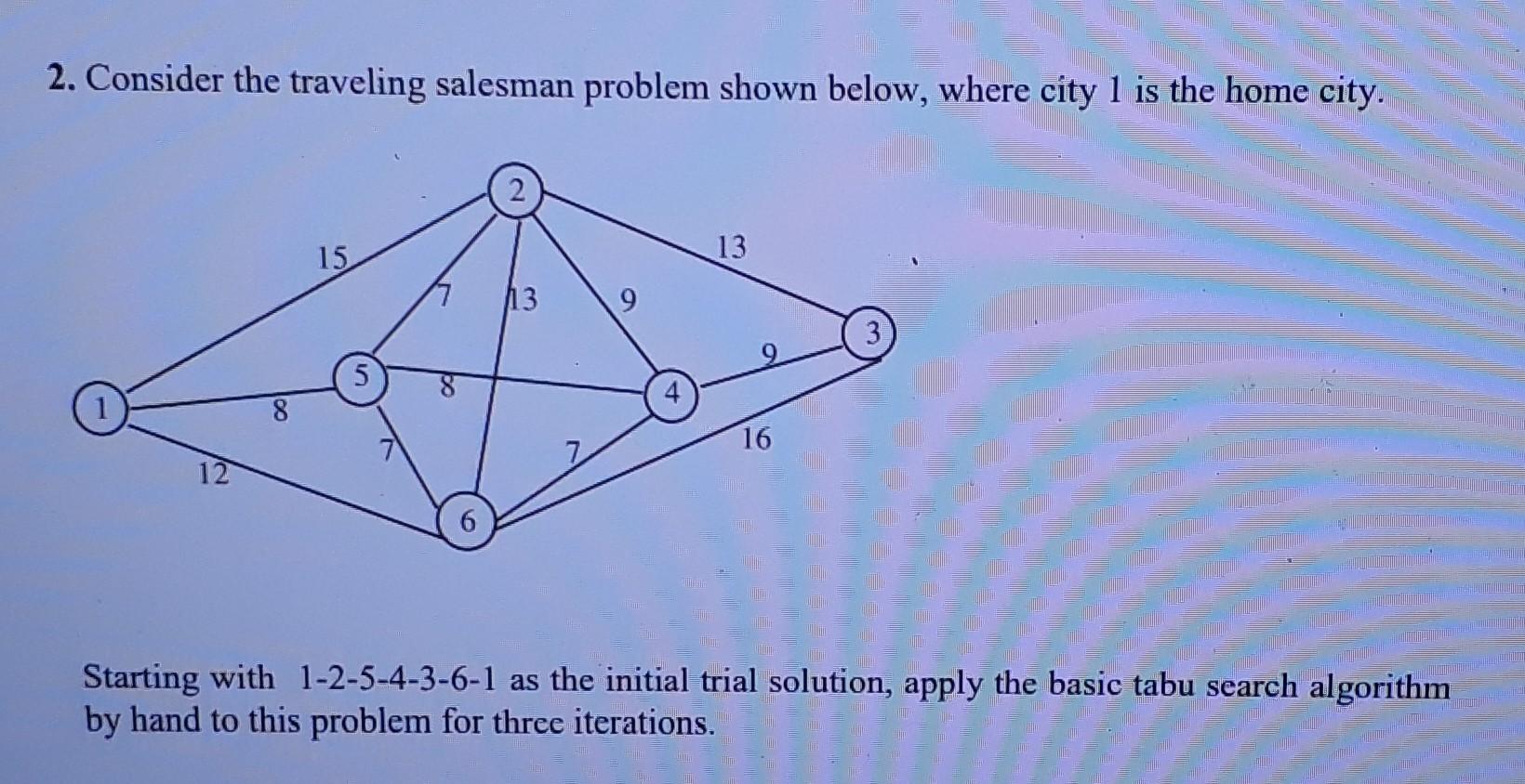 Solved 2. Consider The Traveling Salesman Problem Shown | Chegg.com