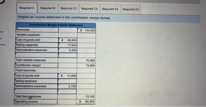 Shown here is an income statement in the traditional | Chegg.com