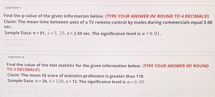 Solved QUESTIONS Use the given information below to | Chegg.com