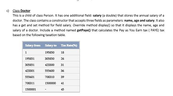 Solved You are required to create the following classes: a) | Chegg.com