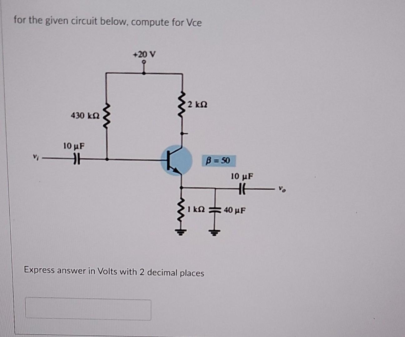 Solved For the given circuit below, the circuit is an | Chegg.com