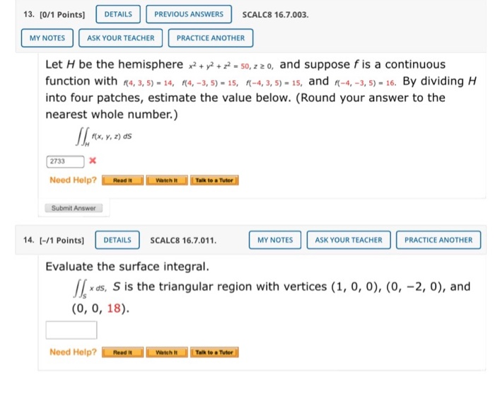 Solved 13 Let H Be The Hemisphere X2 Y2 Z2 50 Z ≥ 0