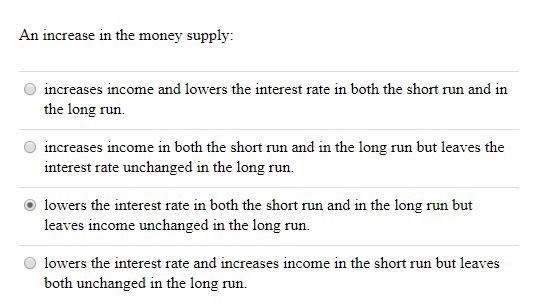 Solved In the IS-LM model, a decrease in output would be the | Chegg.com
