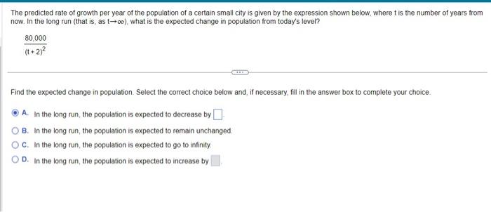 Solved The predicted rate of growth per year of the | Chegg.com