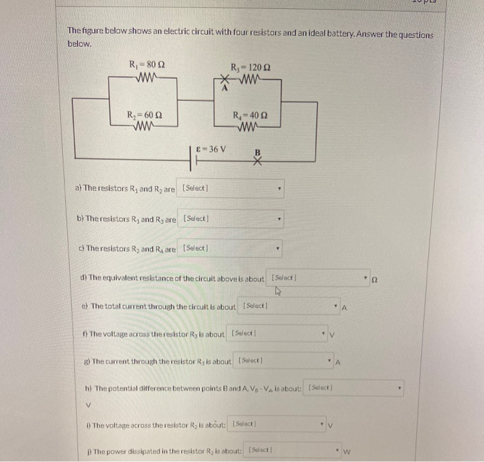 Solved The figure below shows an electric circuit with four | Chegg.com