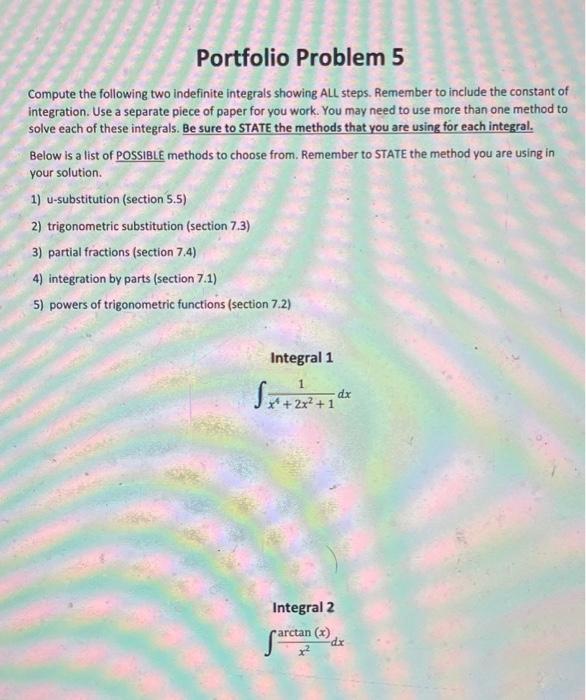 Solved Portfolio Problem 5 Compute the following two | Chegg.com