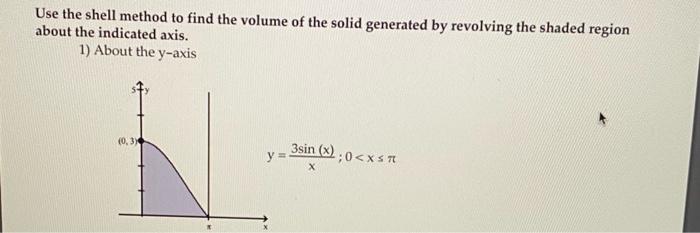 Solved Use the shell method to find the volume of the solid | Chegg.com