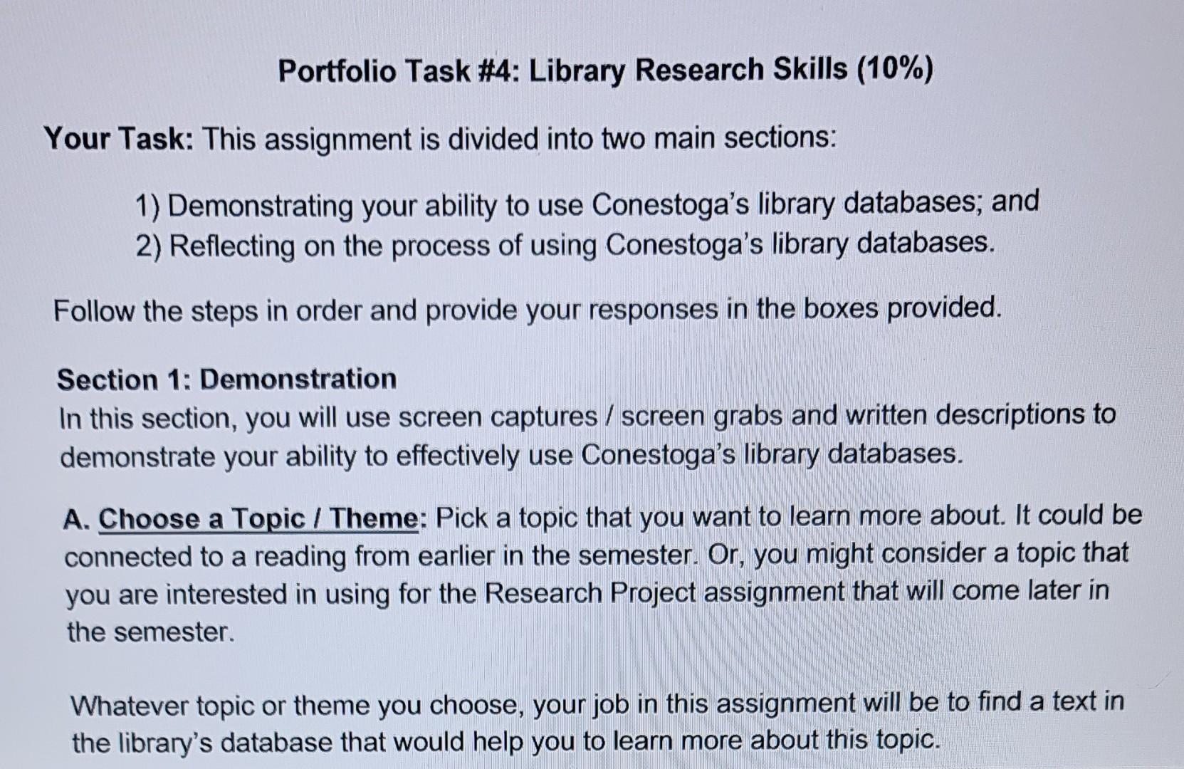 portfolio task 4 library research skills