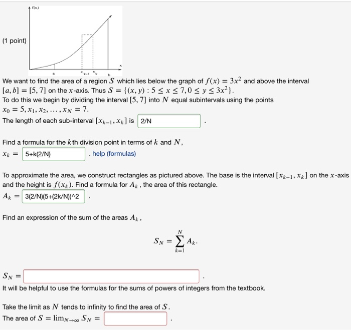 1 Point We Want To Find The Area Of A Region S Chegg Com