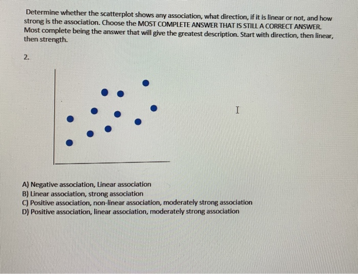 Solved Determine whether the scatterplot shows any | Chegg.com