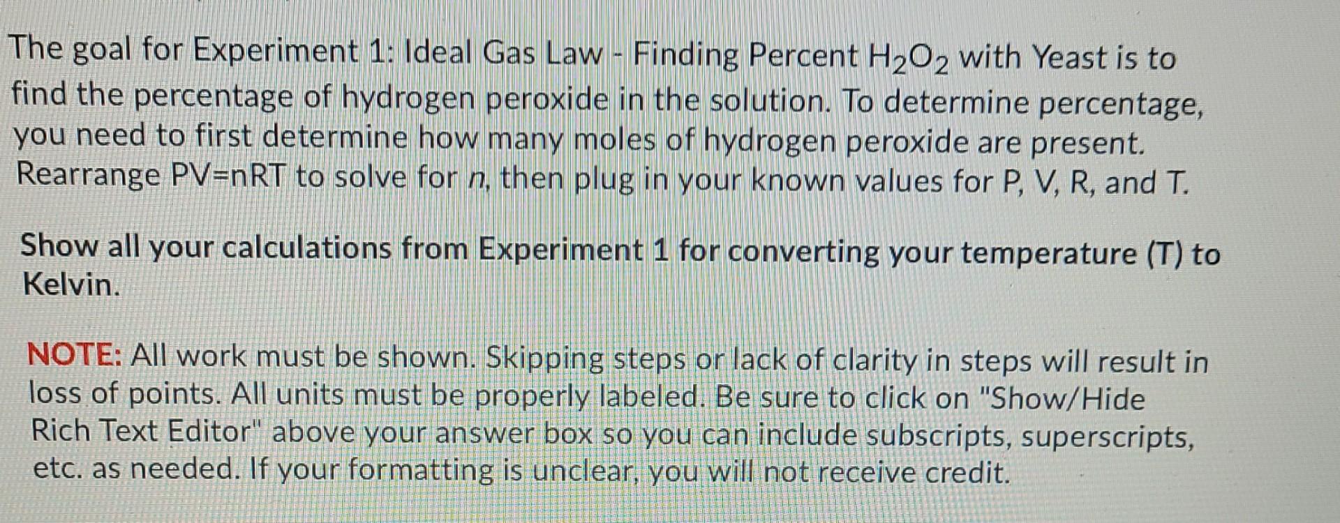 Solved Table 1. Temperature, Pressure And Volume Data | Chegg.com