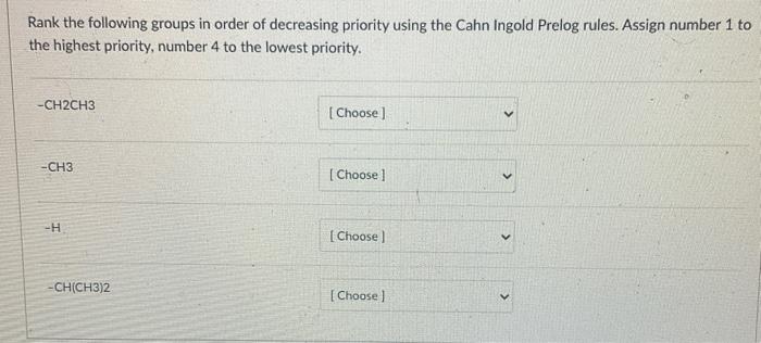 Solved Rank the following groups in order of decreasing | Chegg.com