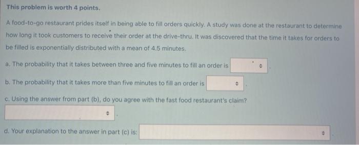 Solved This problem is worth 4 points. A food-to-go | Chegg.com