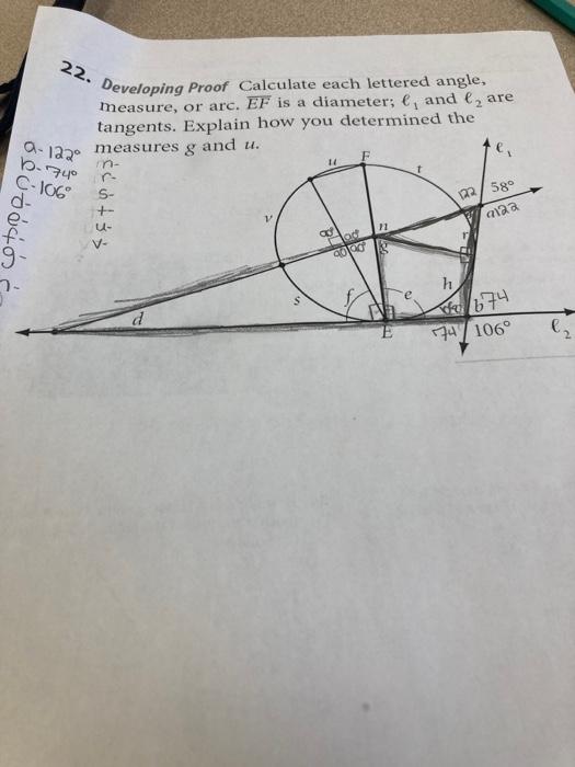 Solved Developing Proof Calculate each lettered angle, | Chegg.com