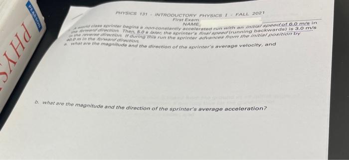 Solved SON PHY PWYSICS 13 INTRODUCTORY PHYSICS FALL 2021 | Chegg.com