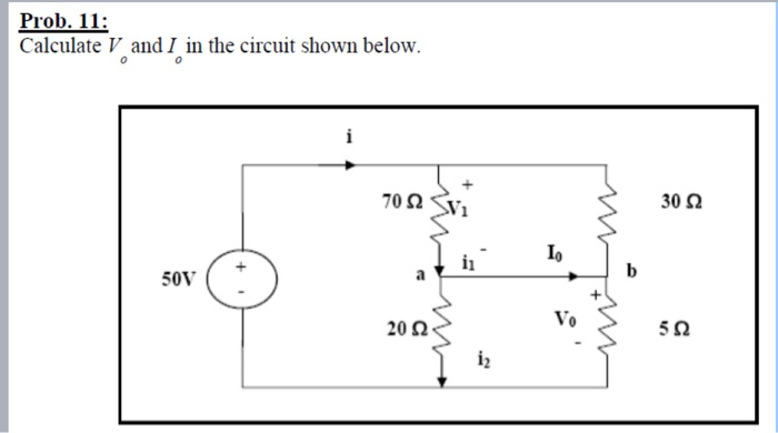 Solved Prob. 11: Calculate V and I in the circuit shown | Chegg.com