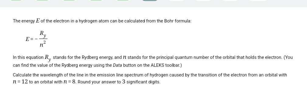 Solved The energy E ﻿of the electron in a hydrogen atom can | Chegg.com