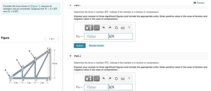 Solved Review Consider the truss shown in (Figure 1). Assume | Chegg.com