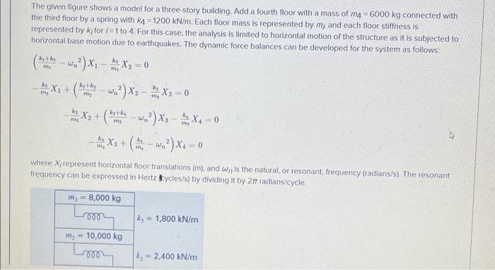 Solved The given figure shows a model for a three-story | Chegg.com