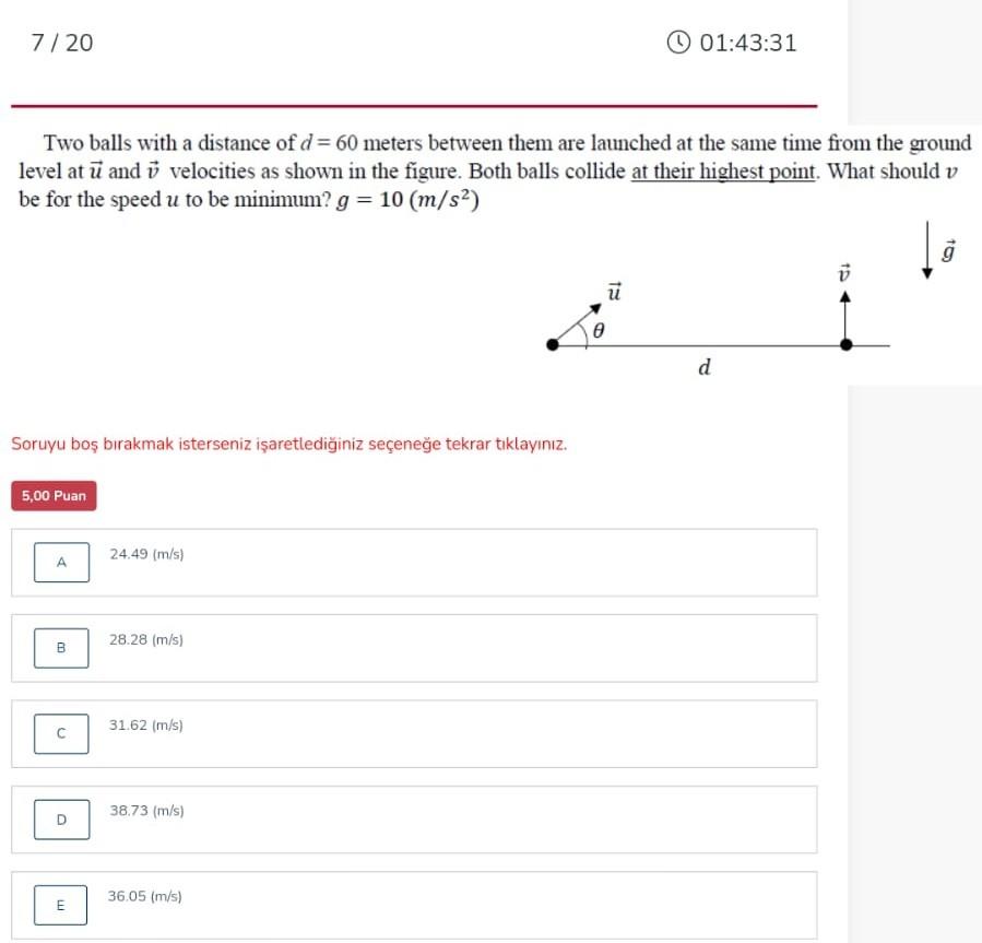 Solved 7 O 01 43 31 Two Balls With A Distance Of D 6 Chegg Com