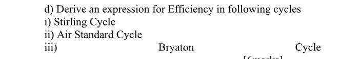 Solved d) Derive an expression for Efficiency in following | Chegg.com