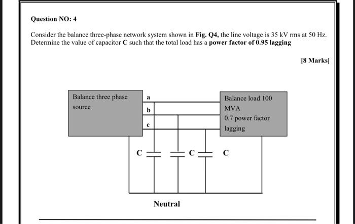Solved Question NO: 4 Consider the balance three-phase | Chegg.com