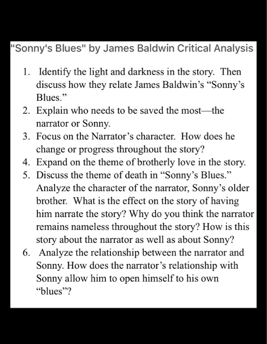 sonny's blues thesis topics