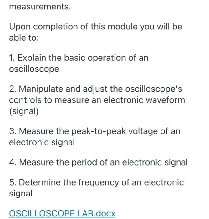 OSCILLOSCOPE Experiment Introduction A cathode ray