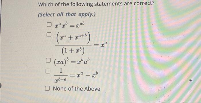 Solved Which of the following statements are correct? | Chegg.com