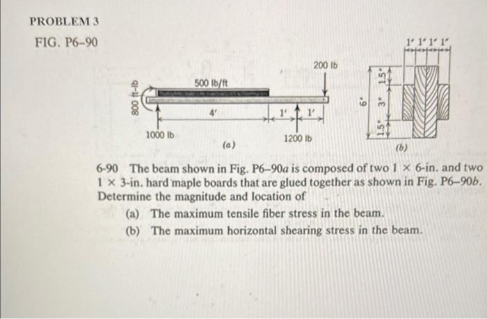 Solved 6-90 The Beam Shown In Fig. P6-90 A Is Composed Of | Chegg.com