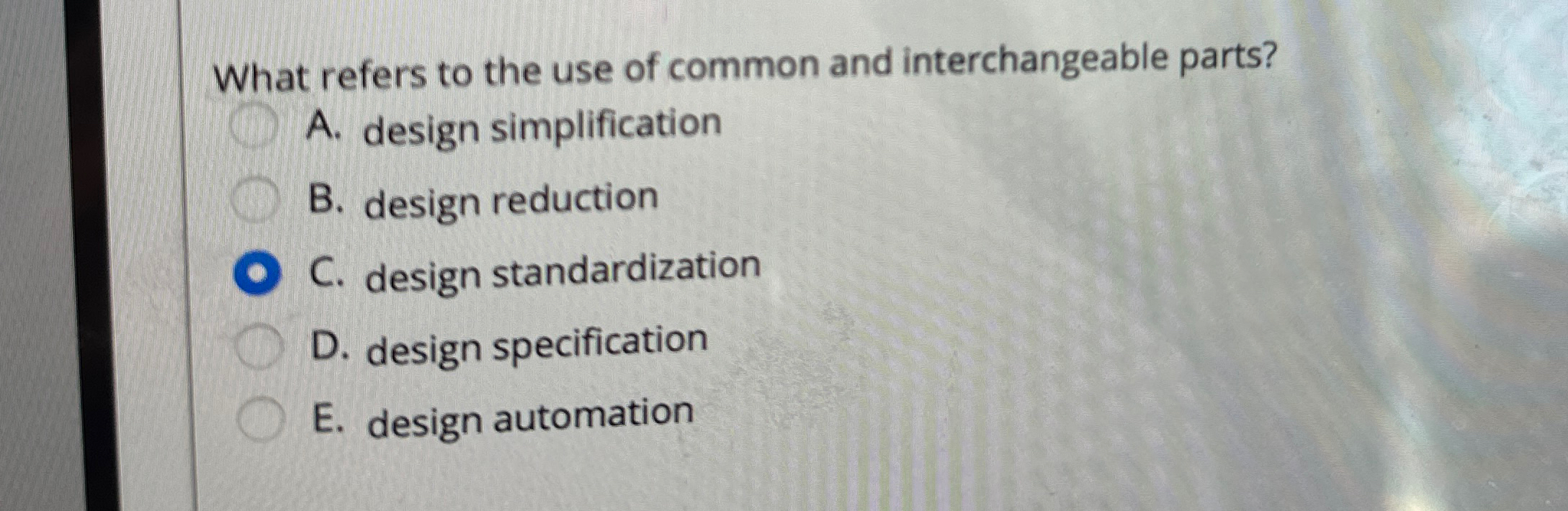 Solved What refers to the use of common and interchangeable | Chegg.com
