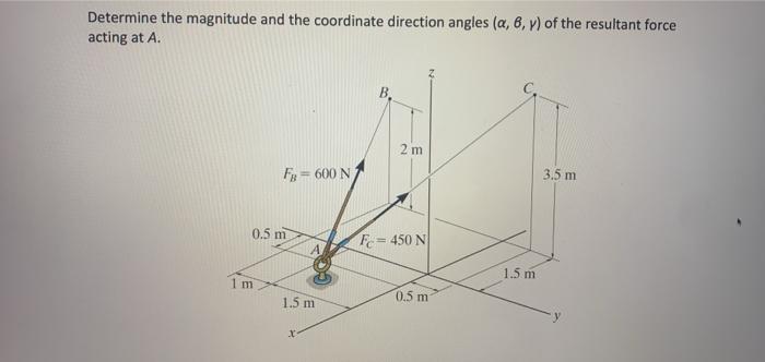 Solved Determine the magnitude and the coordinate direction | Chegg.com
