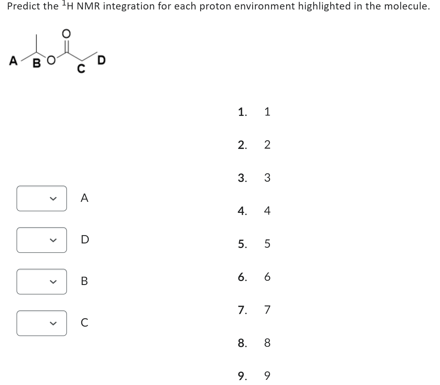 Predict the ?1H NMR integration for each proton | Chegg.com