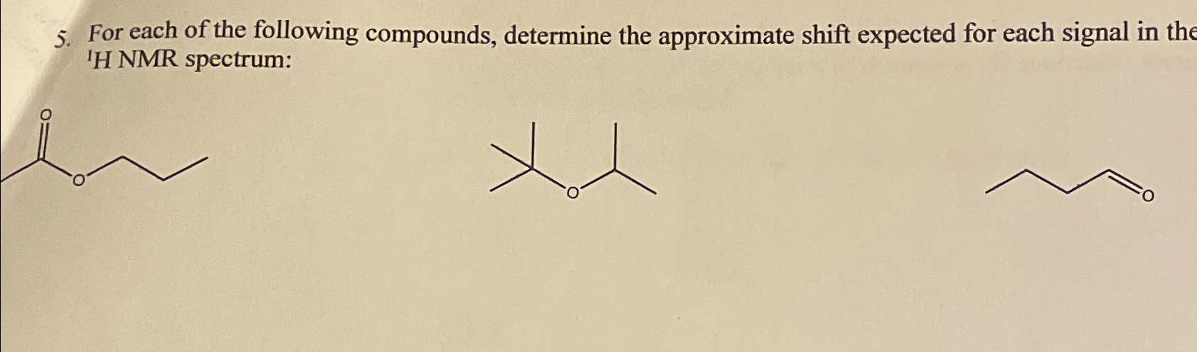 Solved For each of the following compounds, determine the | Chegg.com