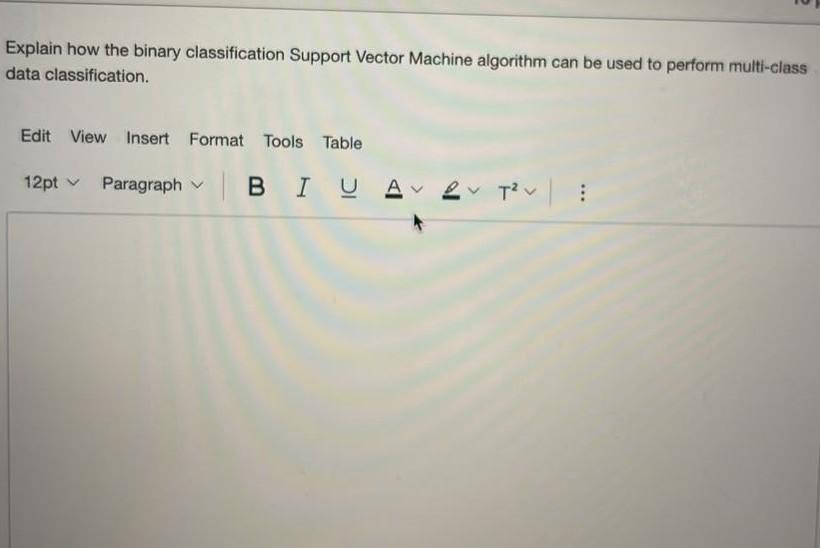 Solved Explain how the binary classification Support Vector | Chegg.com
